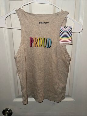 Proud Rainbow Lettering Tank Top